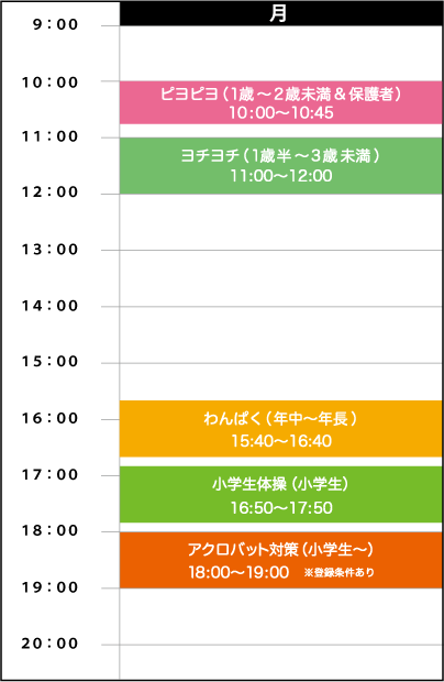 月曜日スケジュール
