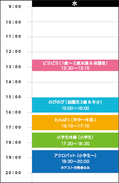 水曜日スケジュール