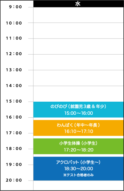 水曜日スケジュール