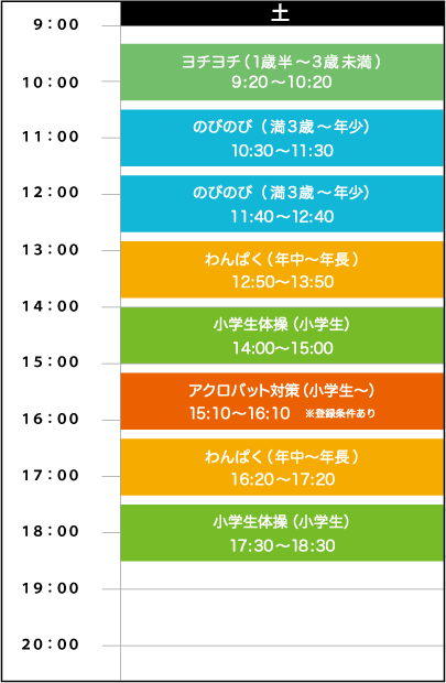 土曜日スケジュール