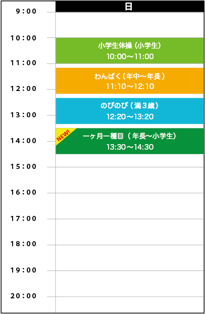 日曜日スケジュール