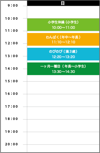 日曜日スケジュール