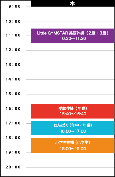 木曜日スケジュール