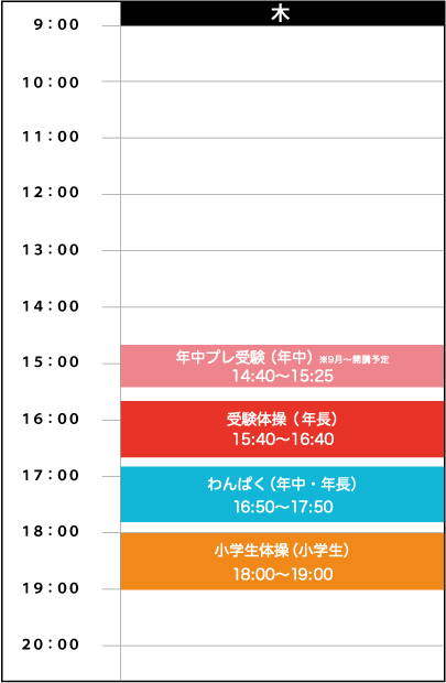木曜日スケジュール