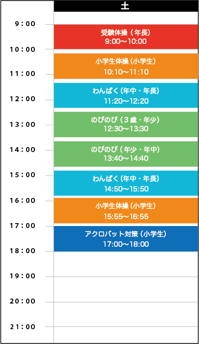 土曜日スケジュール