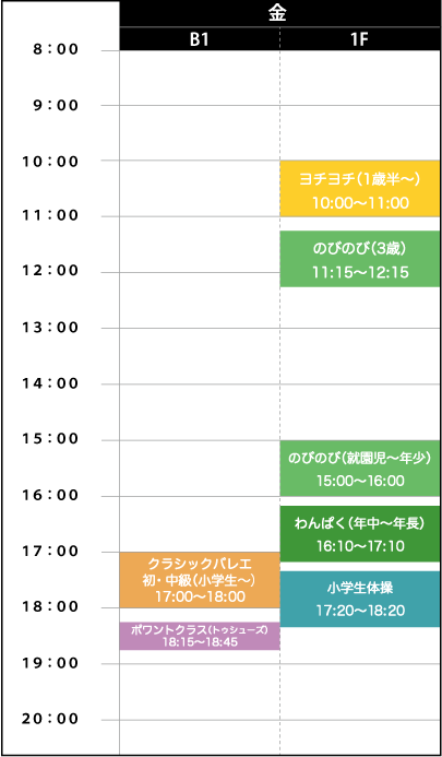金曜日スケジュール