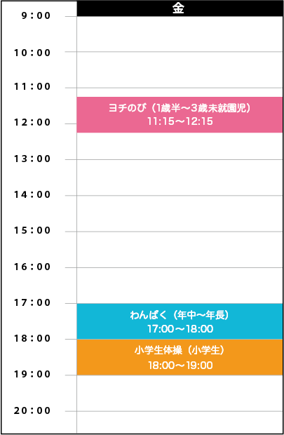 金曜日スケジュール