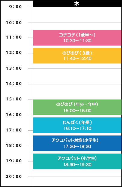 木曜日スケジュール