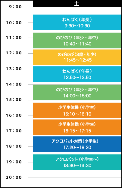 土曜日スケジュール