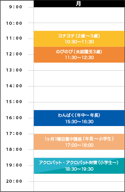 月曜日スケジュール