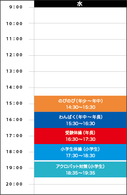 水曜日スケジュール