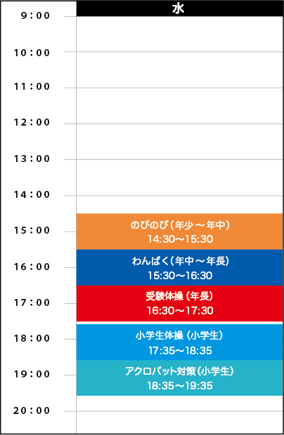 水曜日スケジュール