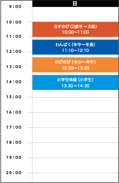 日曜日スケジュール
