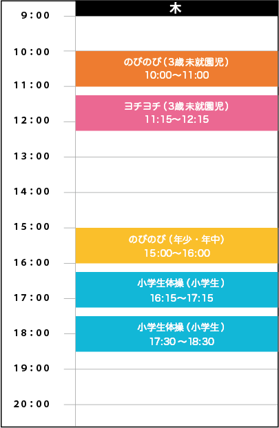 木曜日スケジュール