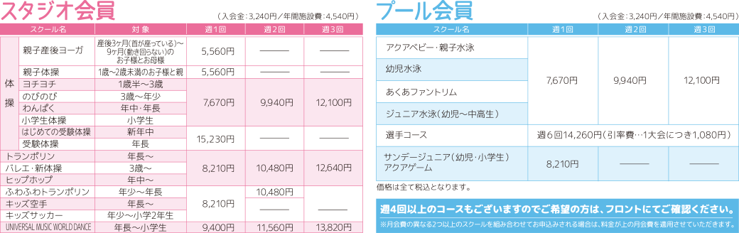 料金表