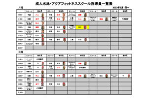 2月1日~ 成人水泳・アクアフィットネススクール指導員一覧表のサムネイル